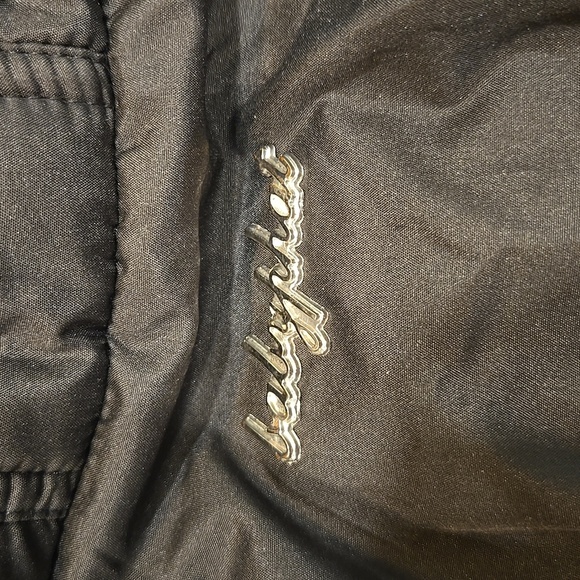 BABY PHAT GIRL'S BLACK/ PURPLE PUFFER . MISSING FAUX FUR LINING ON HOOD. SIZE L - Picture 11 of 11